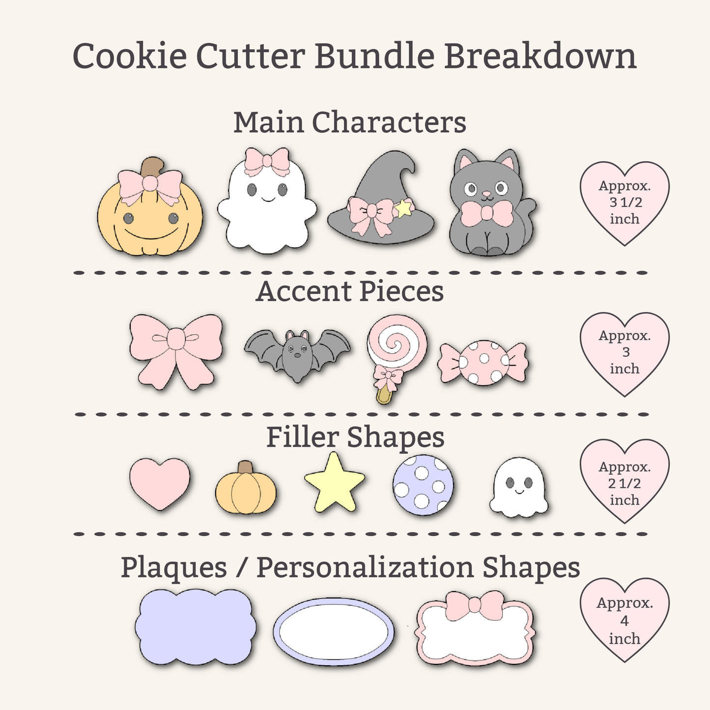 Halloween STL Cookie Cutter Bundle, Halloween Ghost 3D Print Files, Digital Download
