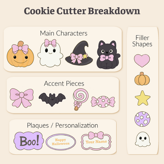 Halloween Cookie Cutter Set | 16 Piece Ghost, Pumpkin, Witch, Cat Baking Set