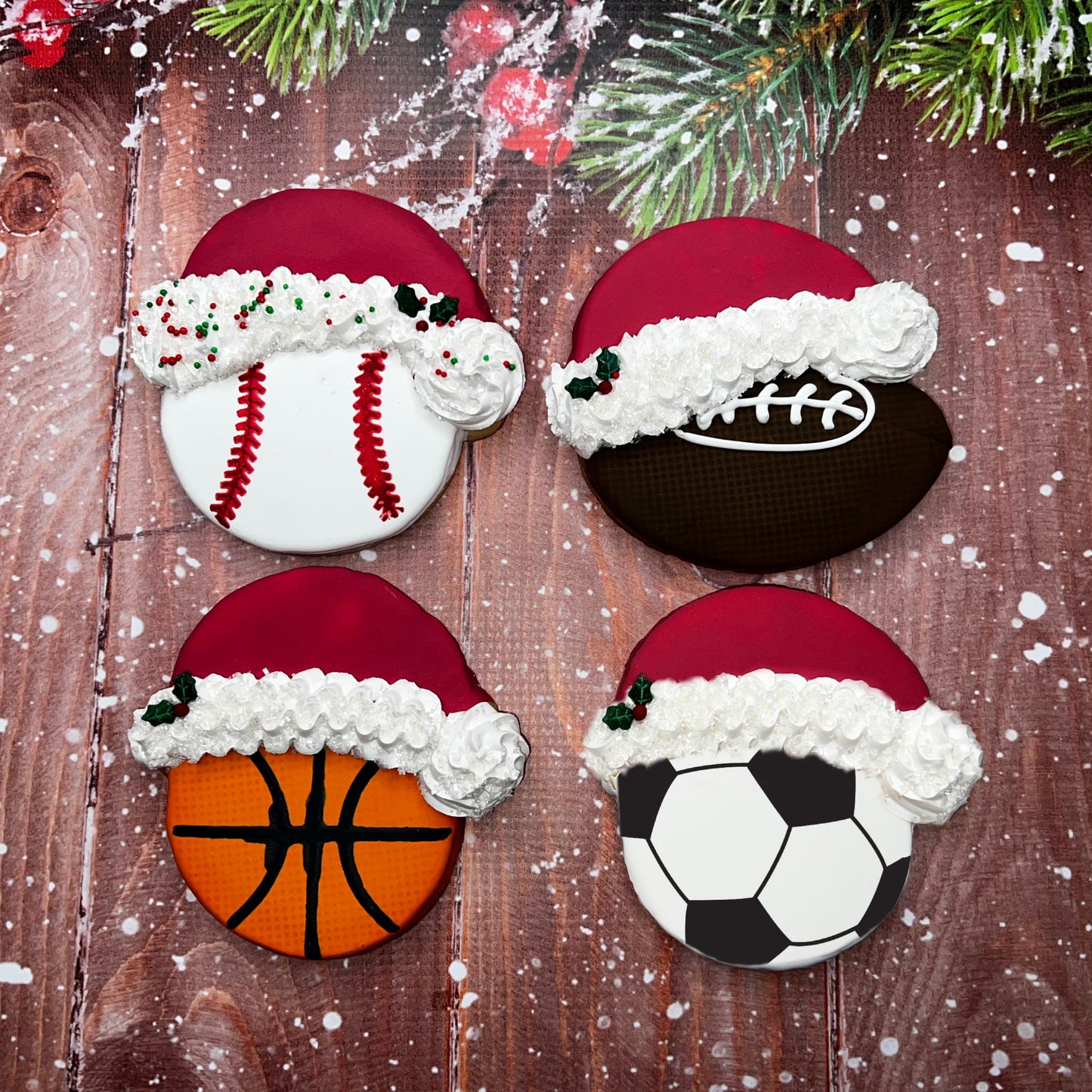Football with Santa Hat Cookie Cutter