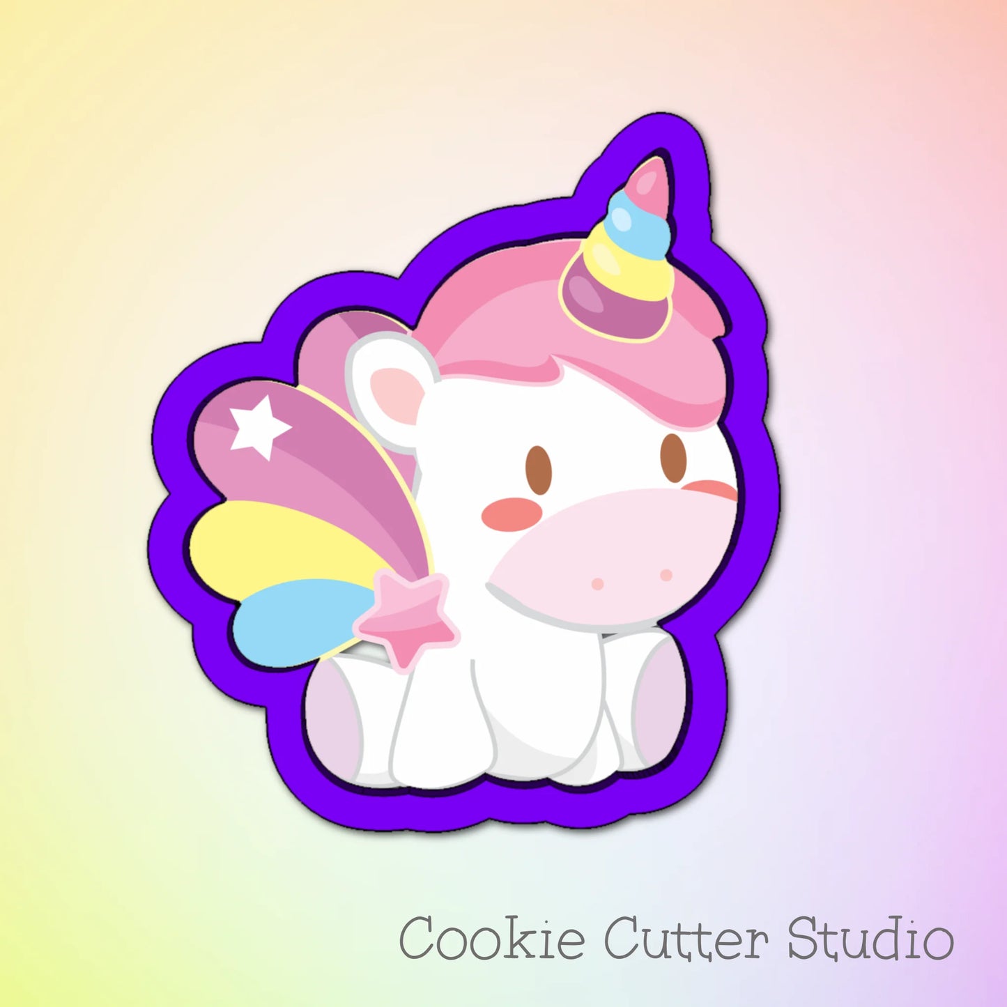 Unicorn Cookie Cutter, Sitting Unicorn Cookie Cutter