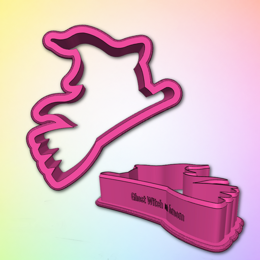 Ghost Witch on Broom Cookie Cutter STL Files | Digital Download Only | 5 Files (Copy)