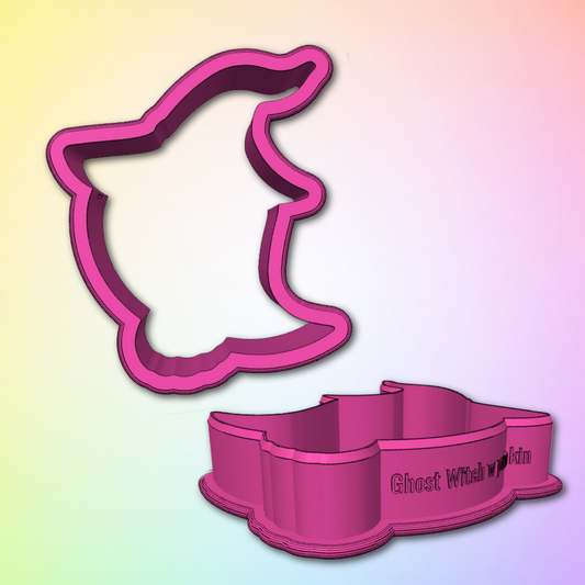 Ghost Witch with Pumpkin Cookie Cutter STL Files | Digital Download Only | 5 Files