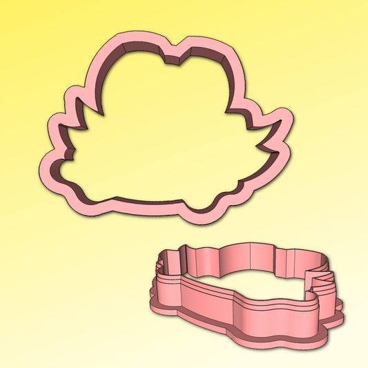 Easter Bunny with Banner Cookie Cutter, Easter Cookie Cutter