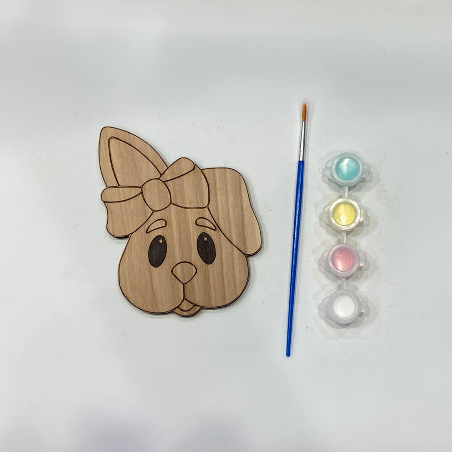 Girl Bunny DIY Paint Kit, Easter Gifts for Kids, Easter Tiered Tray Décor