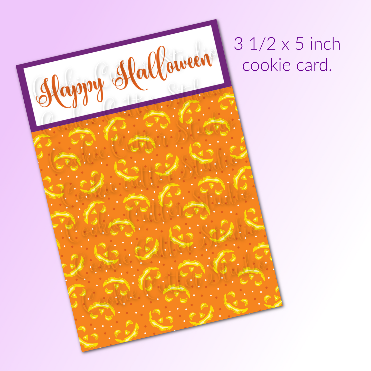 Halloween Cookie Card - Jack O Lantern Faces