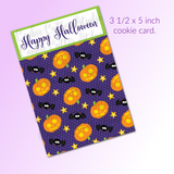 Halloween Cookie Card - Pumpkins and Bats