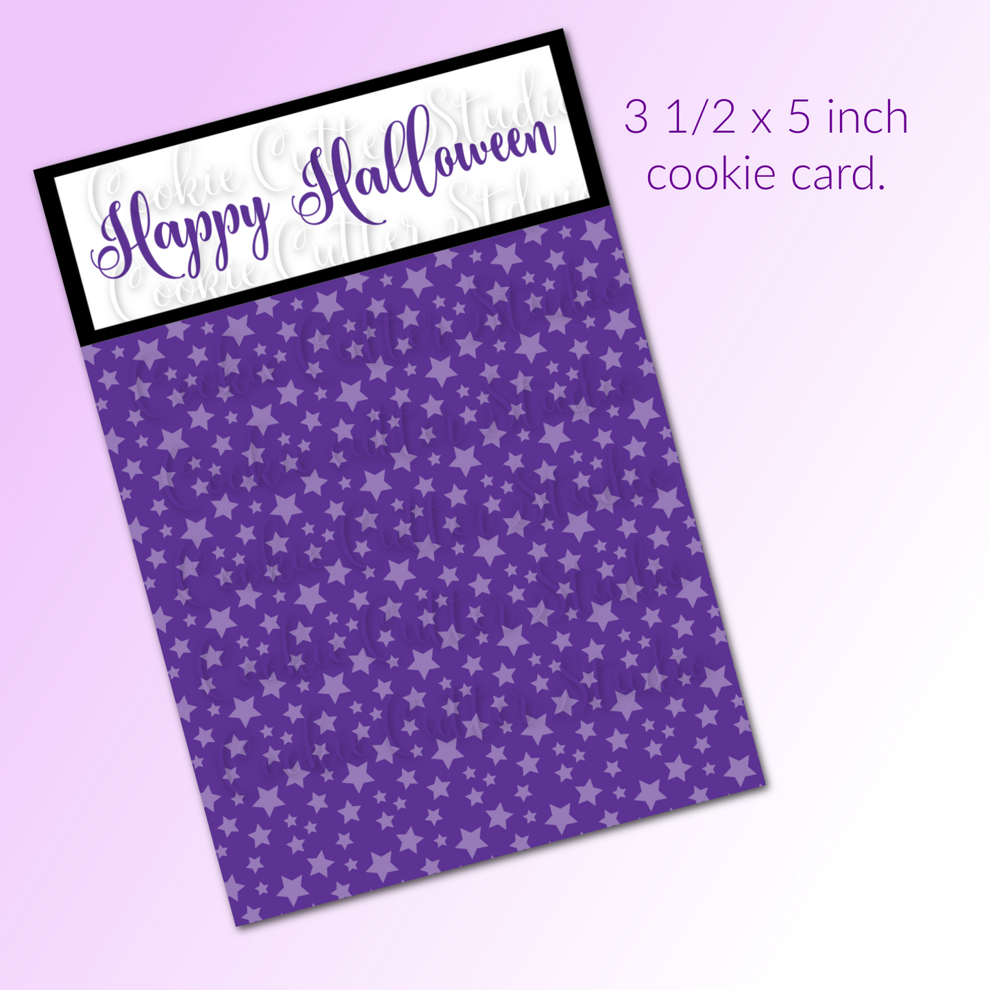 Halloween Cookie Card - Purple Stars