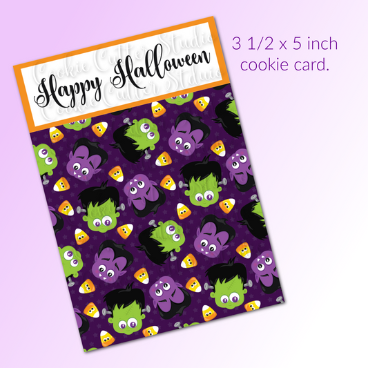 Halloween Cookie Card - Spooky Faces