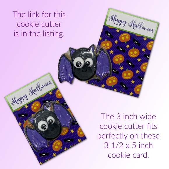 Halloween Cookie Card - Pumpkins and Bats