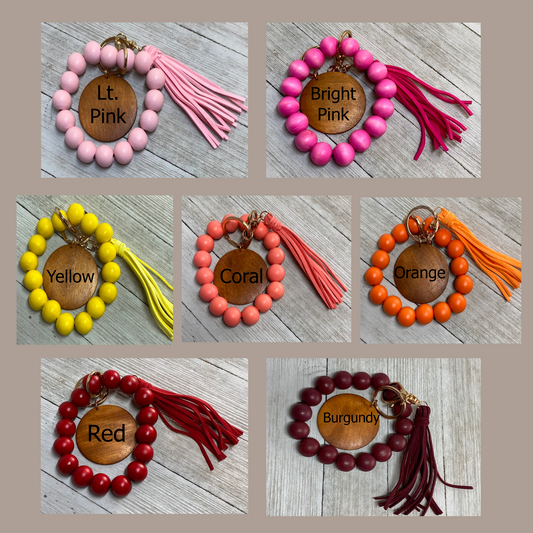 Wristlet Keychain, Bracelet Keychain, Personalized Wristlet Keychain, Engraved Keychain