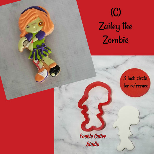 Zombie Girl Cookie Cutter, Halloween Cookie Cutters