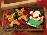 Santa Cookie Cutter, Sleigh Cookie Cutter, Reindeer Cookie Cutter