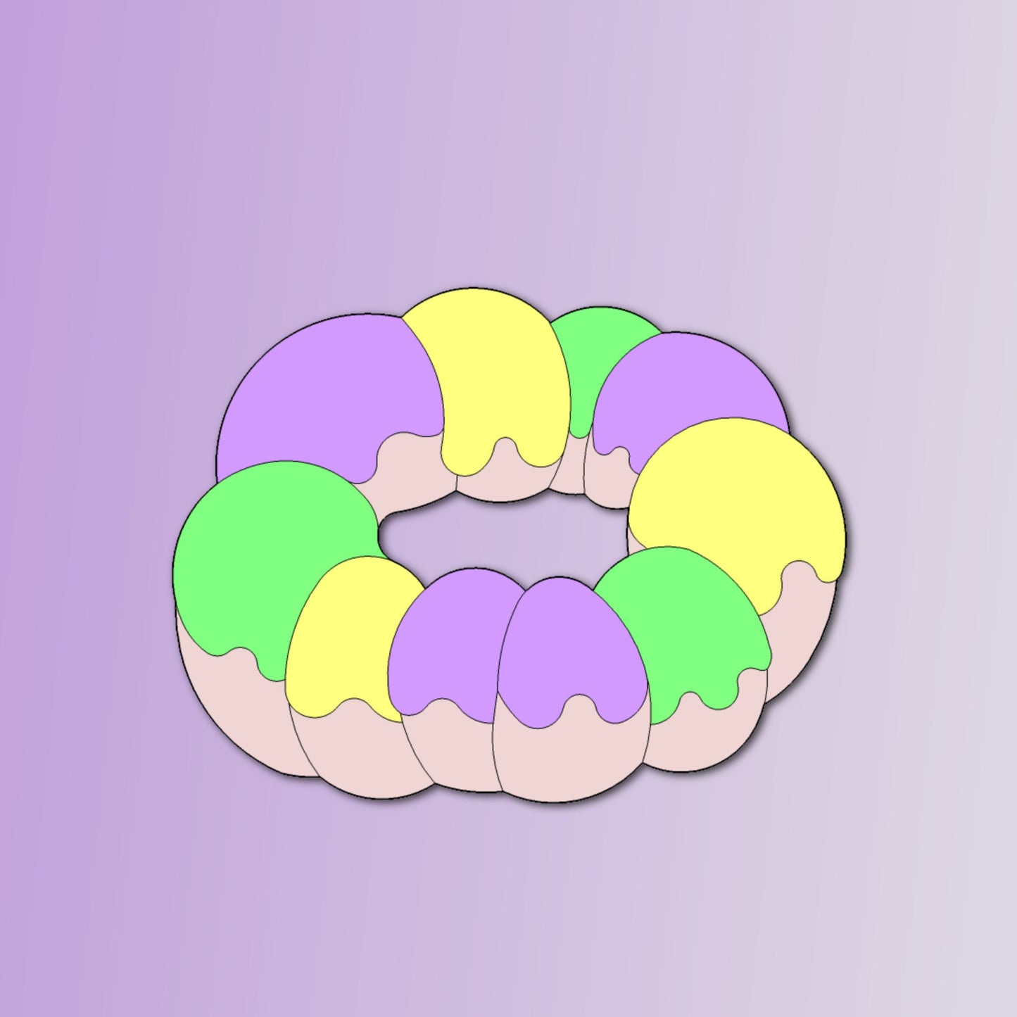 King Cake Cookie Cutter, Mardi Gra Cookie Cutters