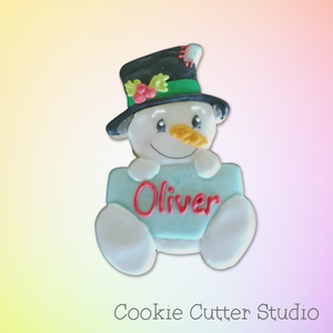 Snowman Plaque Cookie Cutter, Christmas Cookie Cutter, Snowman Cookie Cutter