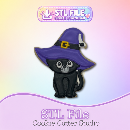 Witch Cat Cookie Cutter STL Files | Digital Download Only | 5 Files