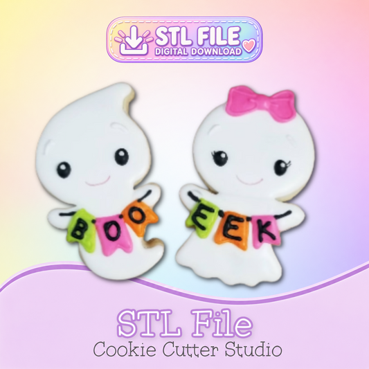 Boy and Girl Ghost Cookie Cutter STL Files | Digital Download Only | 5 Sizes
