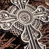 Brown Mandala Wood Cross