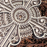 Brown Mandala Wood Cross