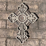 Brown Mandala Wood Cross