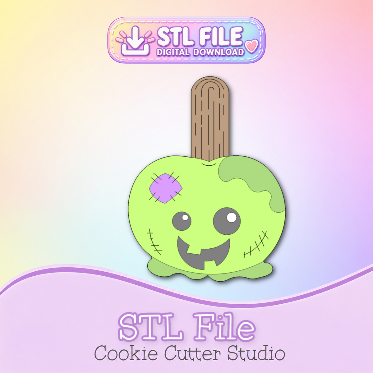 Candy Apple Cookie Cutter STL File | Digital Download Only | 5 Sizes