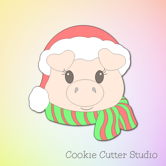 Pig Cookie Cutter, Christmas Farm Animal Cookie Cutter