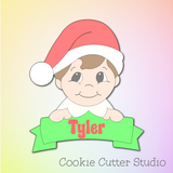 Christmas Elf with Banner Cookie Cutter