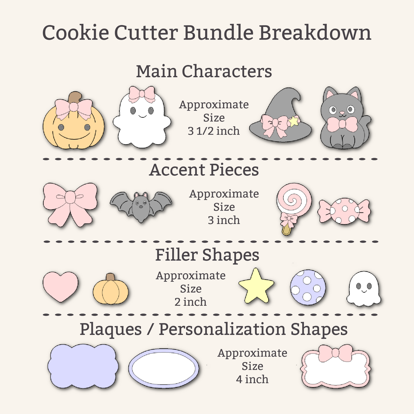 Halloween STL Cookie Cutter Bundle, Halloween Ghost 3D Print Files, Digital Download