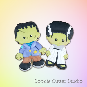 Frankenstein & Bride of Frankenstein Cookie Cutter Set, Halloween Cookie Cutter