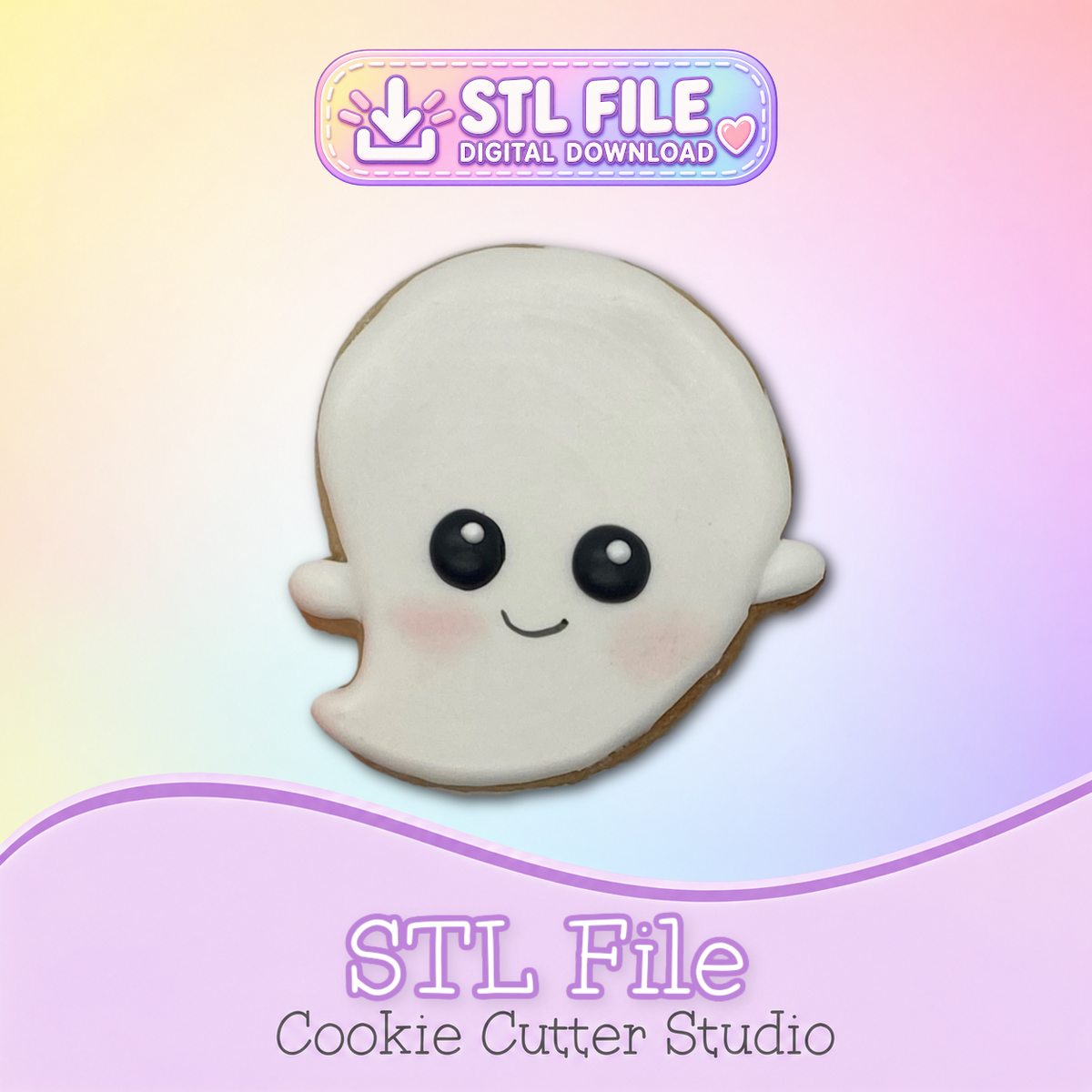 Ghost Cookie Cutter STL File | Digital Download Only | 5 Sizes