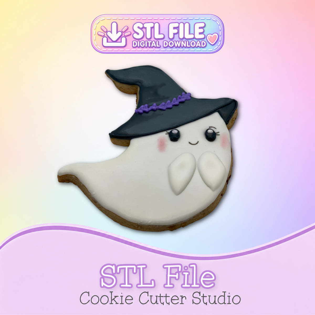 Ghost Witch Cookie Cutter STL Files | Digital Download Only | 5 Files