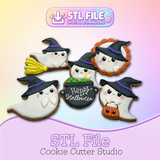 Ghost Witch Cookie Cutter STL Files | Digital Download Only | 25 Files