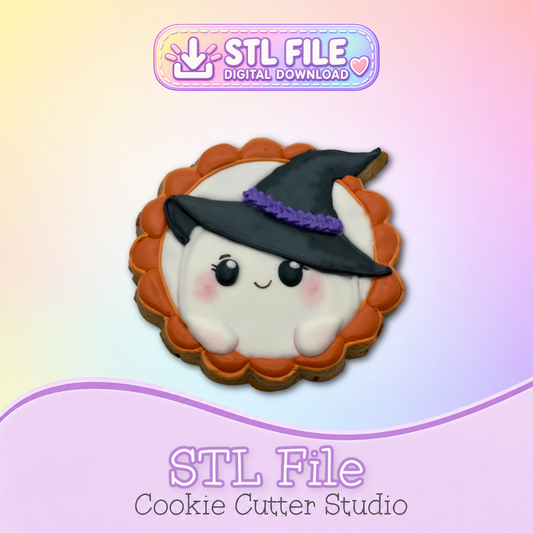 Ghost Witch Plaque Cookie Cutter STL Files | Digital Download Only | 5 Files