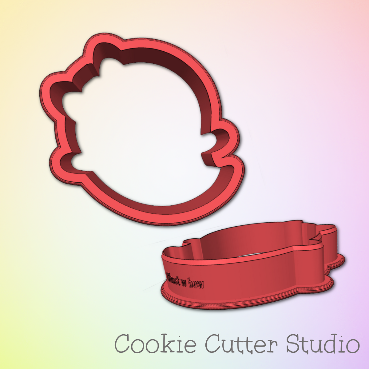 Ghost with Bow Cookie Cutter STL File | Digital Download Only | 5 Sizes