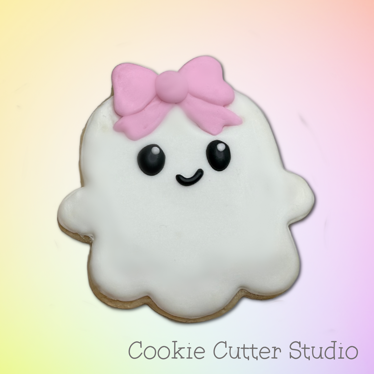 Ghost with a Bow Cookie Cutter, Halloween Cookie Cutter