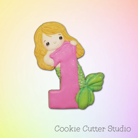 Mermaid Number One Cookie Cutter, Mermaid Cookie Cutter