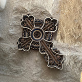 Navy Mandala Wood Cross