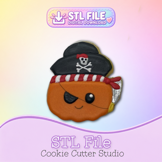 Pirate Pumpkin Cookie Cutter STL File | Digital Download Only | 5 Sizes