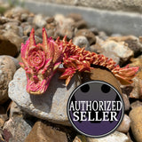 Rose Dragon, Majestic 3D-Printed Dragon Fidget Toy – Articulated and Eye-Catching!