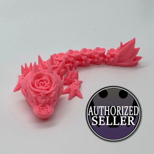 Baby Rose Dragon, Majestic 3D-Printed Dragon Fidget Toy – Articulated and Eye-Catching!