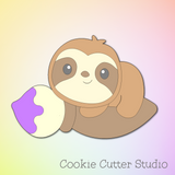 Sloth with a Paint Brush Cookie Cutter, Animal Cookie Cutter