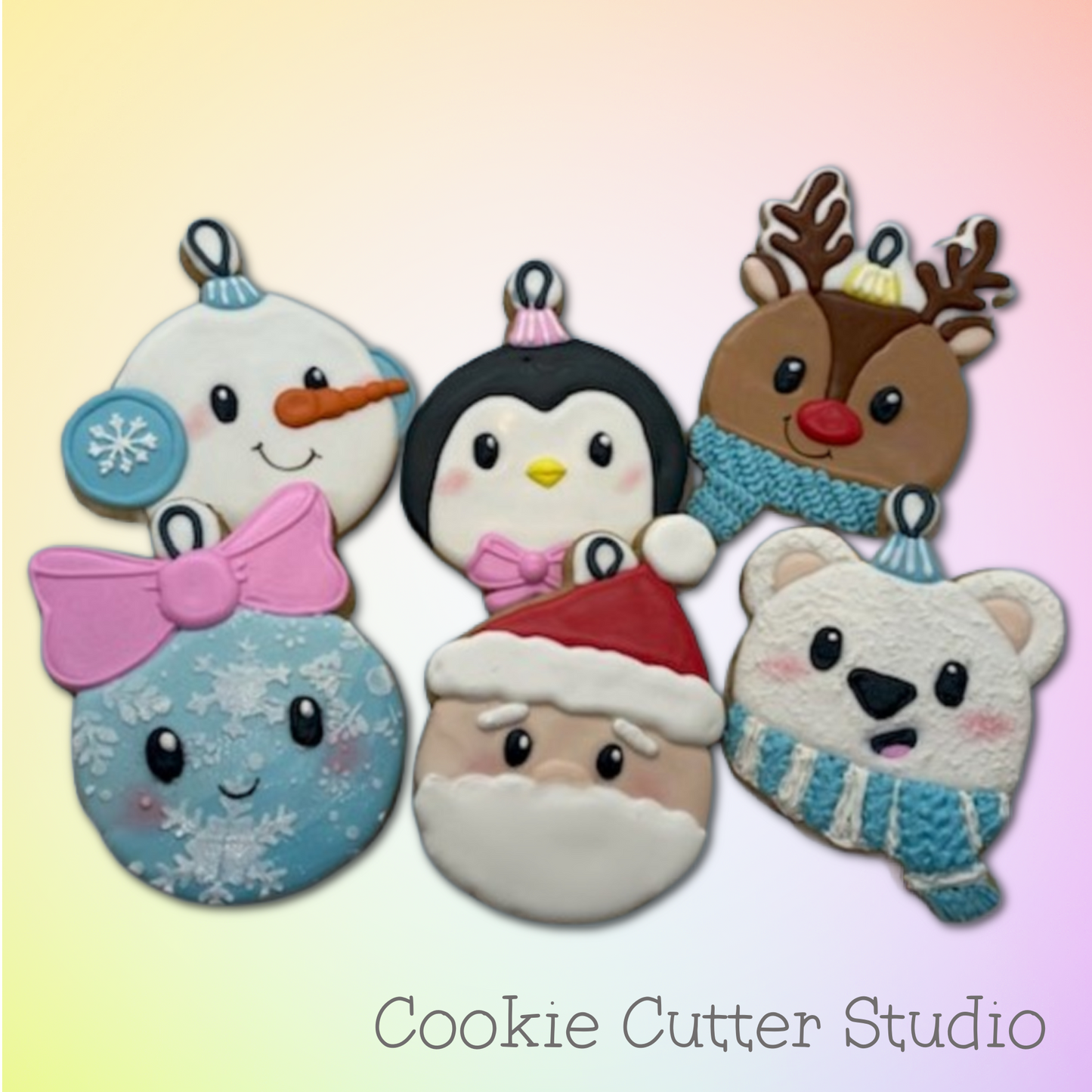 Polar Bear Ornament Cookie Cutter, Christmas Cookie Cutter