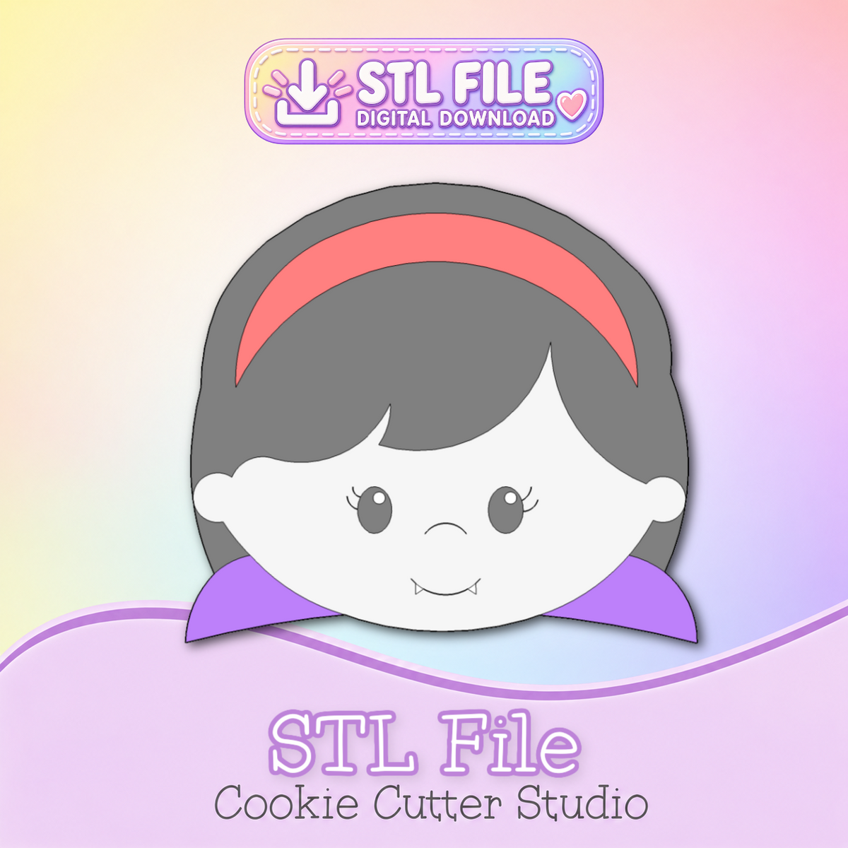 Vampire Girl Cookie Cutter STL File | Digital Download Only | 5 Sizes