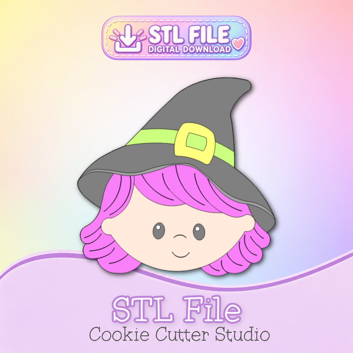 Witch Head Cookie Cutter STL Files | Digital Download Only | 5 Files