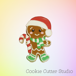 GingerBread Man with Santa Hat Cookie Cutter, Christmas Cookie Cutter