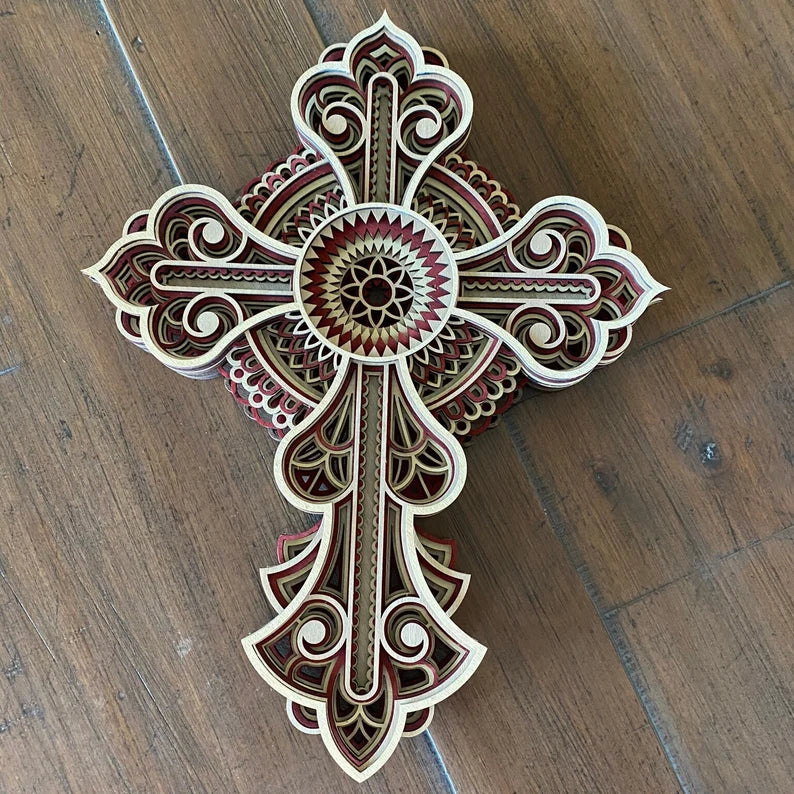 Burgany Mandala Wall Cross