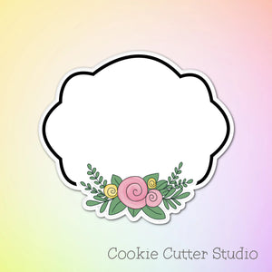 Oval Floral Plaque Cookie Cutter