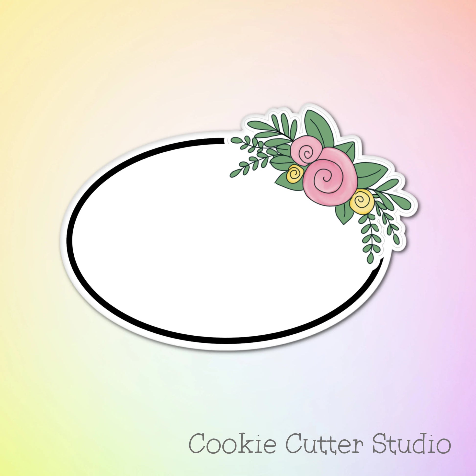 Floral Plaque Cookie Cutter