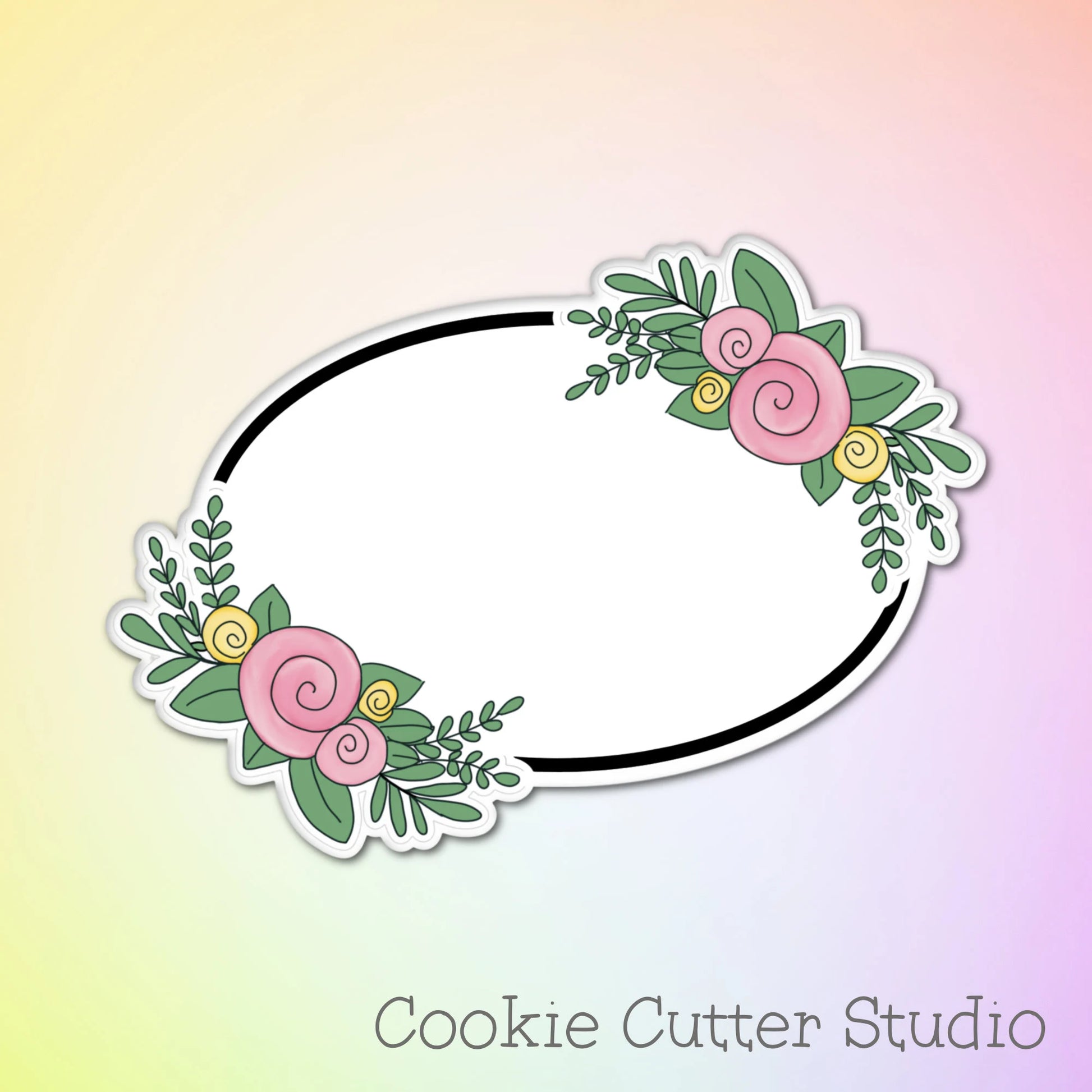 Floral Plaque Cookie Cutter