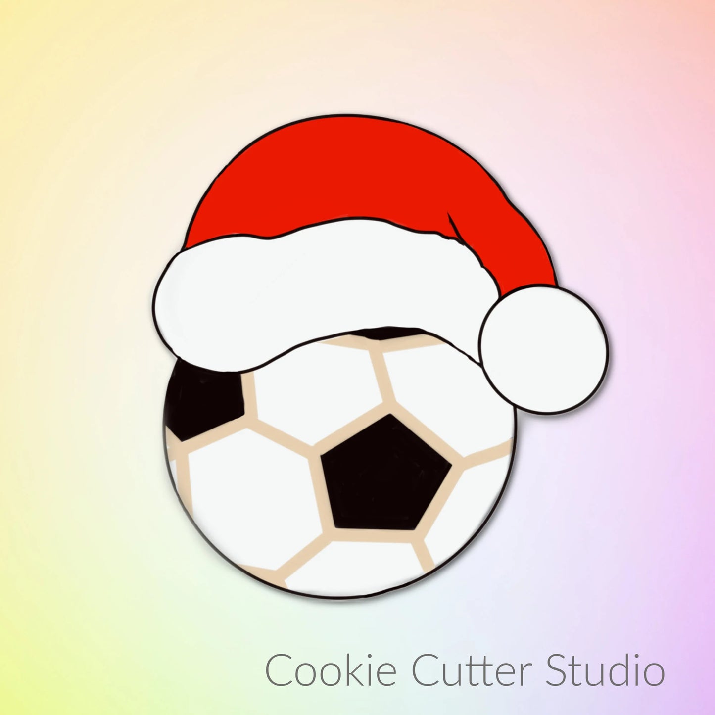 Sports Ball with Santa Hat Cookie Cutter