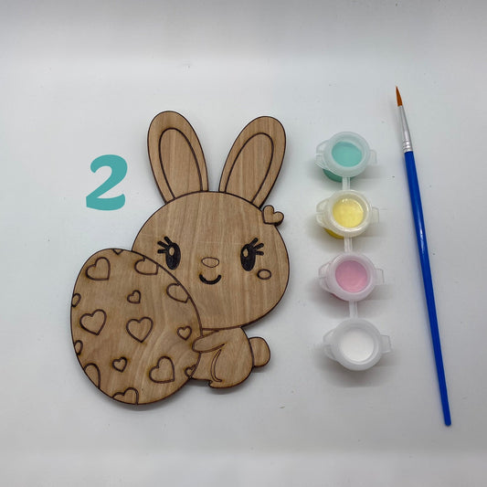 Bunny DIY Paint Kit, Easter Gifts for Kids, Easter Tiered Tray Décor